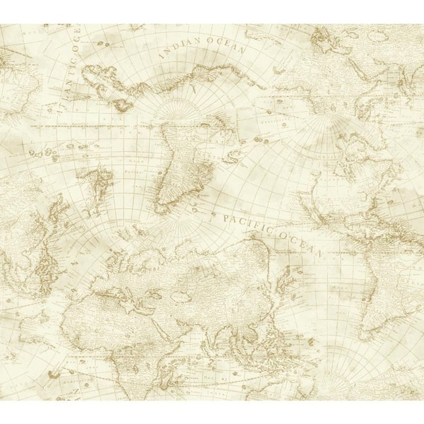 York Wallcoverings Nautical Living Coastal Map Wallpaper