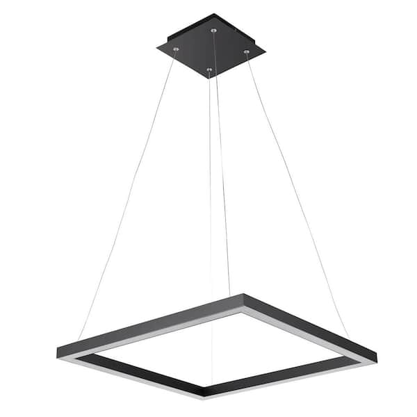 Globe Electric Modern 30-Watt Matte Black Integrated LED Pendant
