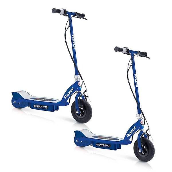 Razor E125 Motorized 24-Volt Rechargeable Kids Electric Scooter, Blue (2-Pack)