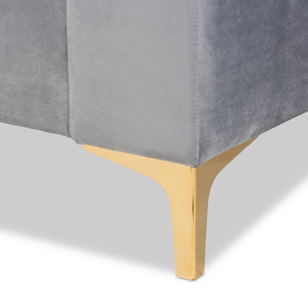 Baxton Studio Oksana Light grey/Gold Full Daybed 174-10982