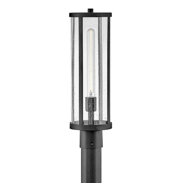 Alfie 1-Light Black Metal Weather Resistant Post Light with No Bulbs Included