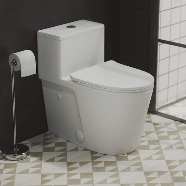 Swiss Madison Arles 1-piece 1.1/1.6 GPF Dual Flush Elongated Toilet in Glossy White, Seat Included