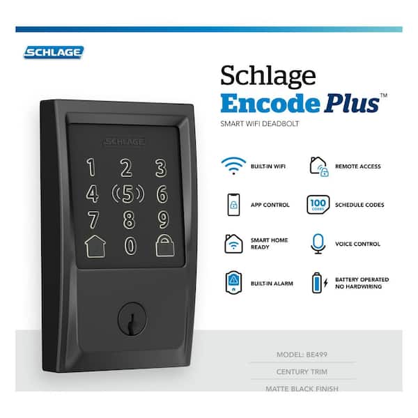 Schlage Century Matte Black Handleset Grade 1 1-3/4 in. Schlage Century Matte Black Handleset Grade 1 1-3/4 in.
