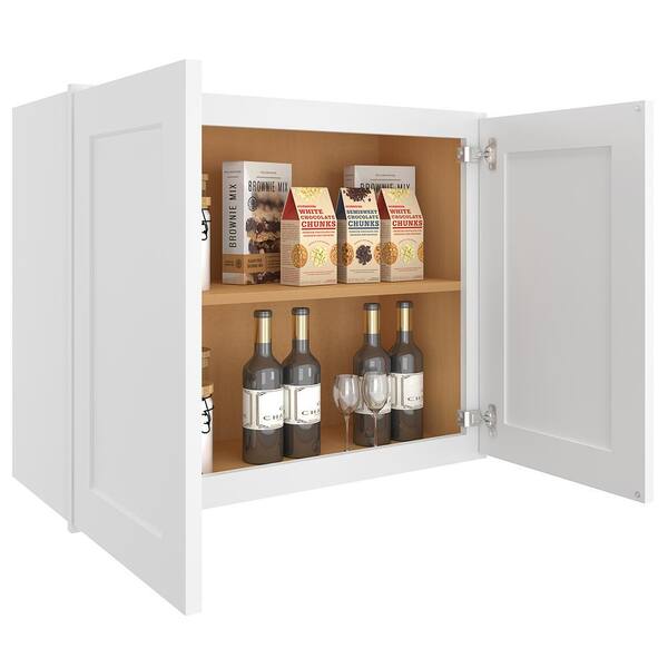 HOMEIBRO Ready To Assemble Shaker Wall Kitchen 2 Door Stock Storage Cabinet kitchen cabinet (30 in. W x 24 in. H x 12 in. D)
