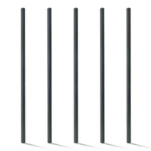 2 in. x 2 in. x 7 ft. Steel Flat Top Blank Metal Fence Post with Post Cap (5 pack)