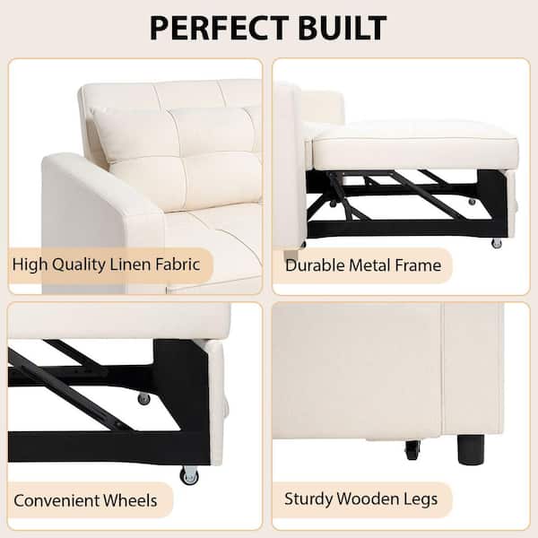 3-in-1 Sofa Bed Chair, Convertible Sleeper Chair Bed 3 Colors