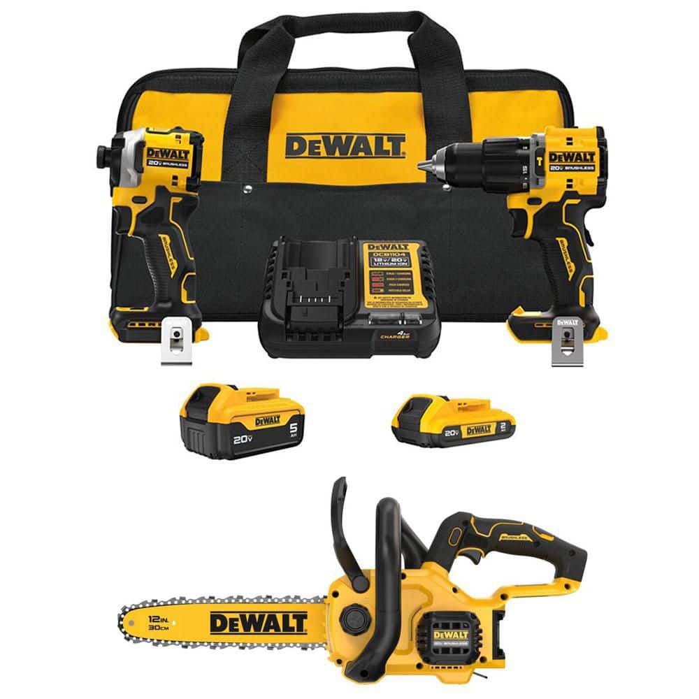 ATOMIC 20V MAX Lithium-Ion Cordless 2-Tool Combo Kit and 12 in. Cordless Chainsaw w/ 5Ah & 2Ah Batteries, Charger & Bag price history on PriceWatchPro