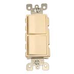 15 Amp Decora Commercial Grade Combination Two 3-Way Rocker Switches, Light Almond