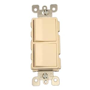 15 Amp Decora Commercial Grade Combination Two 3-Way Rocker Switches, Light Almond