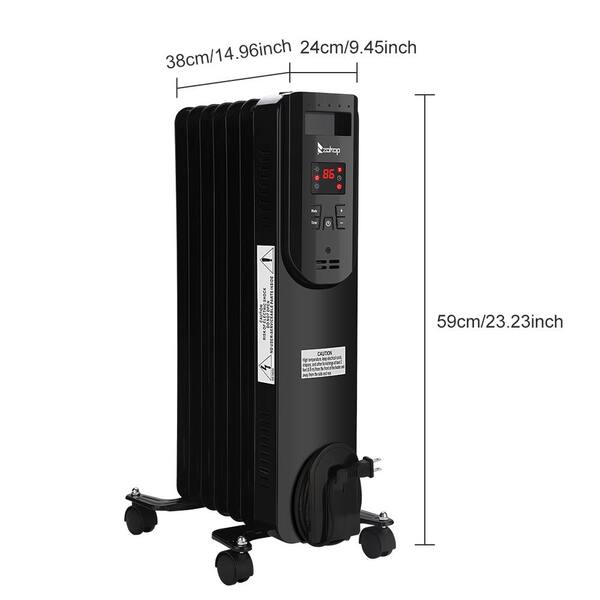 Winado 1500-Watt Electric Oil-Filled Radiant Space Heater with Wheels  291794512903 - The Home Depot