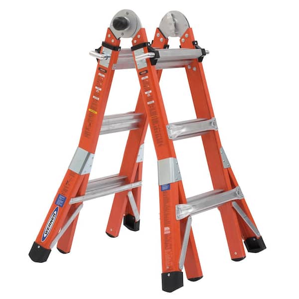 Werner 14 ft. Reach Height Multi-Purpose Fiberglass PRO Ladder with 300 lbs. Load Capacity Type IA
