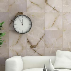 White 12 in. x 12 in. Polished Onyx Floor and Wall Tile (10 sq. ft. / case)