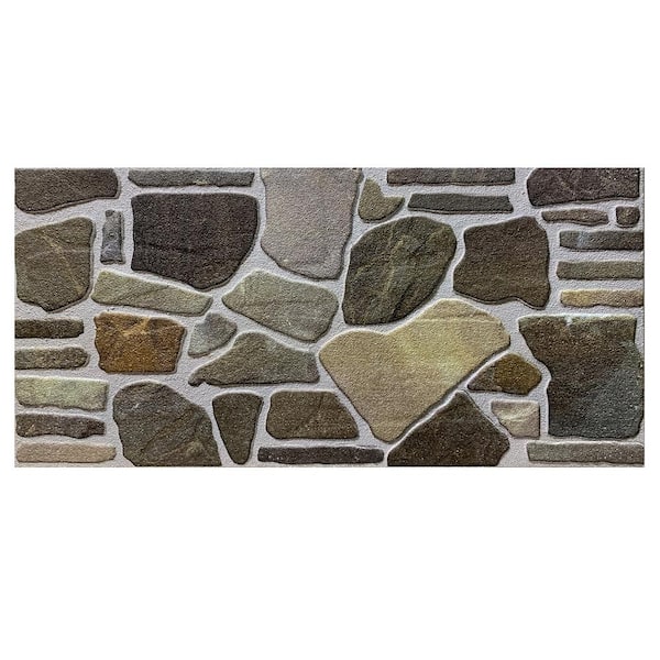 Dundee Deco 4/5 in. x 3-1/4 ft. x 1-3/5 ft. Black Green Beige Multi-Colored Faux Stone Styrofoam 3D Decorative Wall Paneling 5-Pack