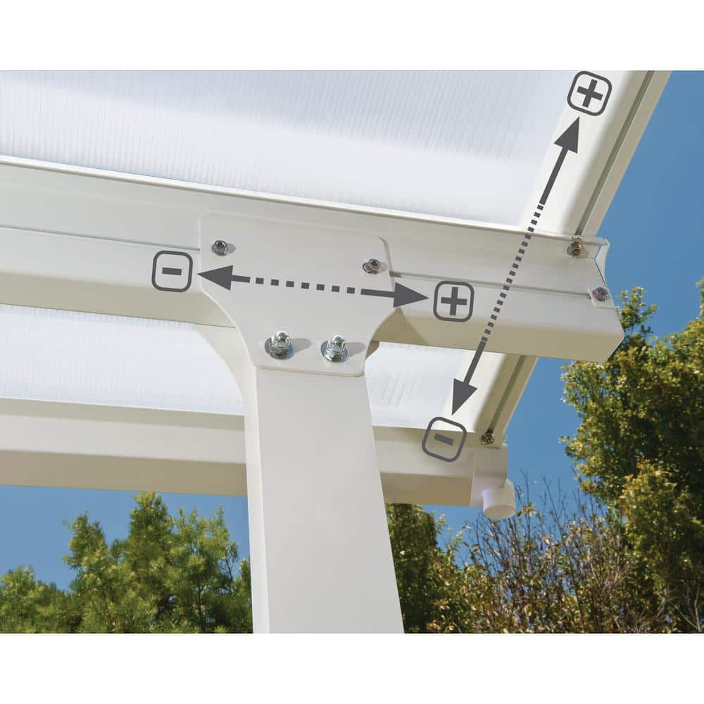 White Polycarbonate and Aluminum Patio Cover, 10' x 18'