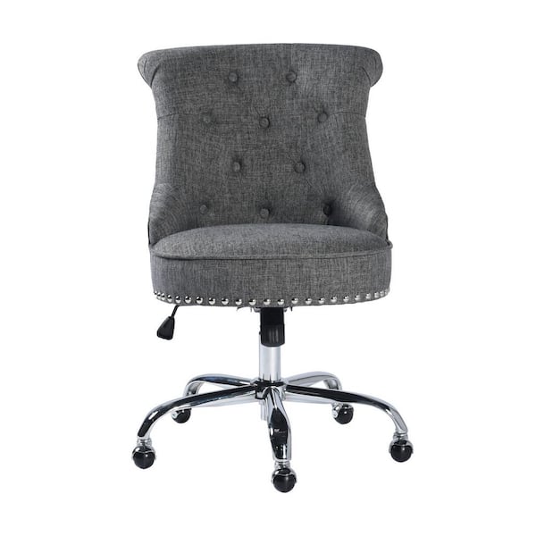 grey crushed velvet desk chair