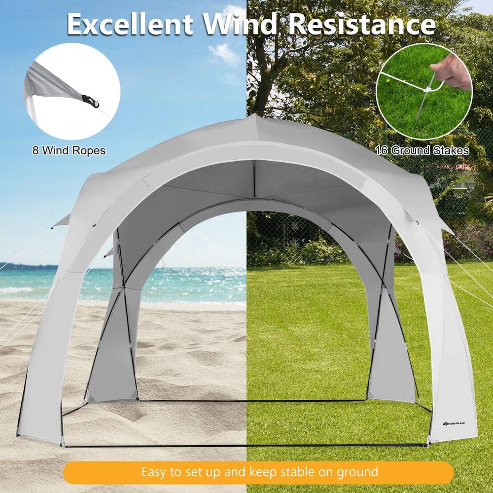 11 x 11 Feet White Portable UPF 50+ Sun Shade Canopy Tent