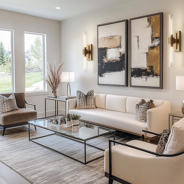 YUYI 24.8 in. 2-Light Antique Gold Wall Sconce, Vanity light