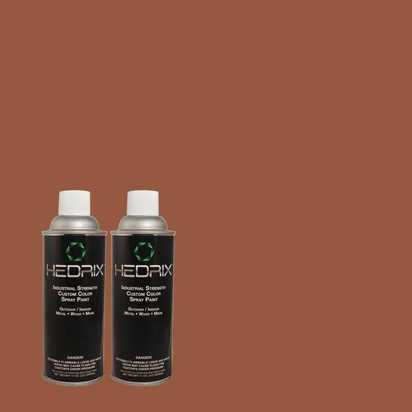 Hedrix 11 oz. Match of C40-25 Canyon Brown Flat Custom Spray Paint (2-Pack)