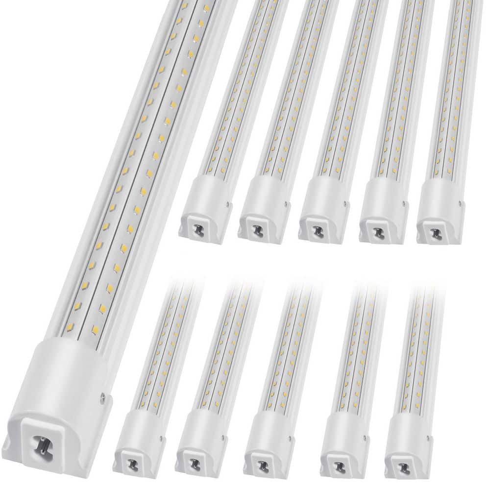 8 ft. 80-Watt White LED Shop Light 11000LM Linkable Ceiling Fixture with Switch for Garage Workshop Warehouse (10-Pack) price history on PriceWatchPro
