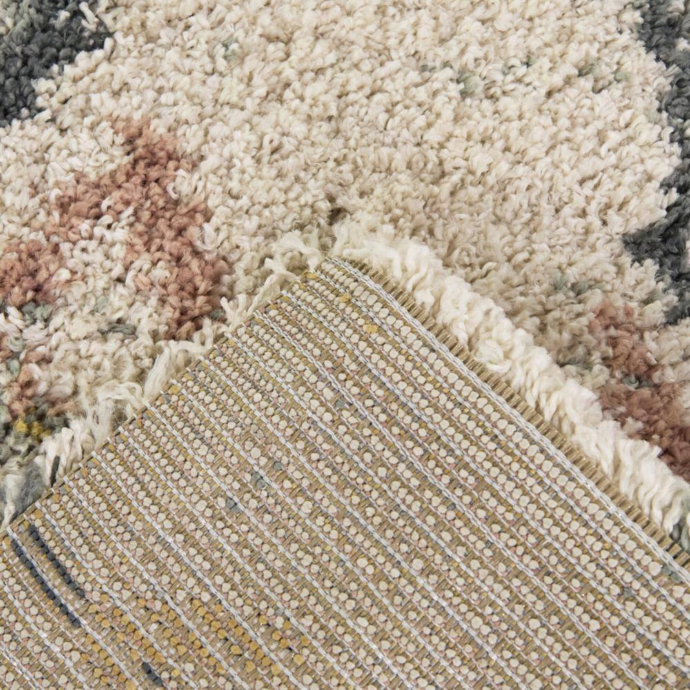Cream and Multicolor Synthetic Stain-Resistant Rectangular Area Rug