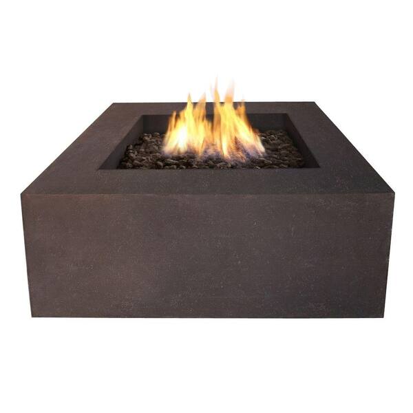 Real Flame Baltic 36 in. Square Natural Gas Outdoor Fire Pit in Kodiak Brown