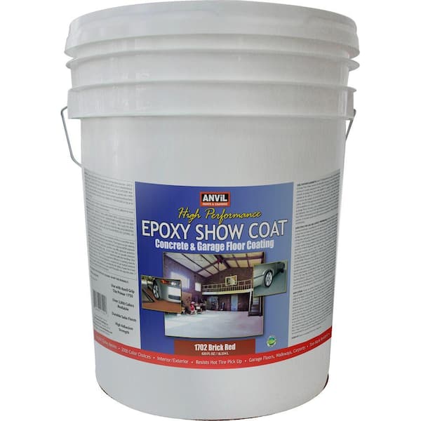 Anvil 5-gal. Brick Red Epoxy Show Coat Interior/Exterior Concrete and Garage Floor Coating-DISCONTINUED