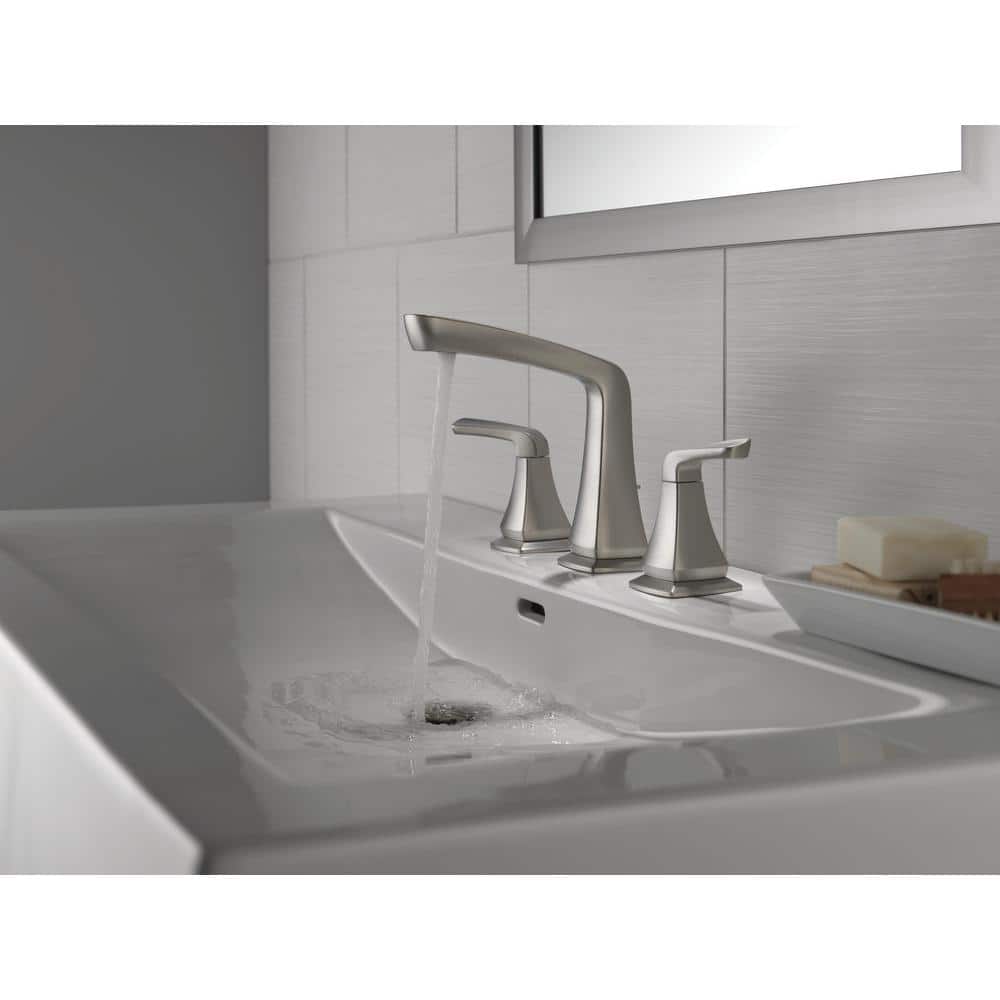 Vesna 3-Hole Widespread Nickel Bathroom Faucet with Drain Assembly