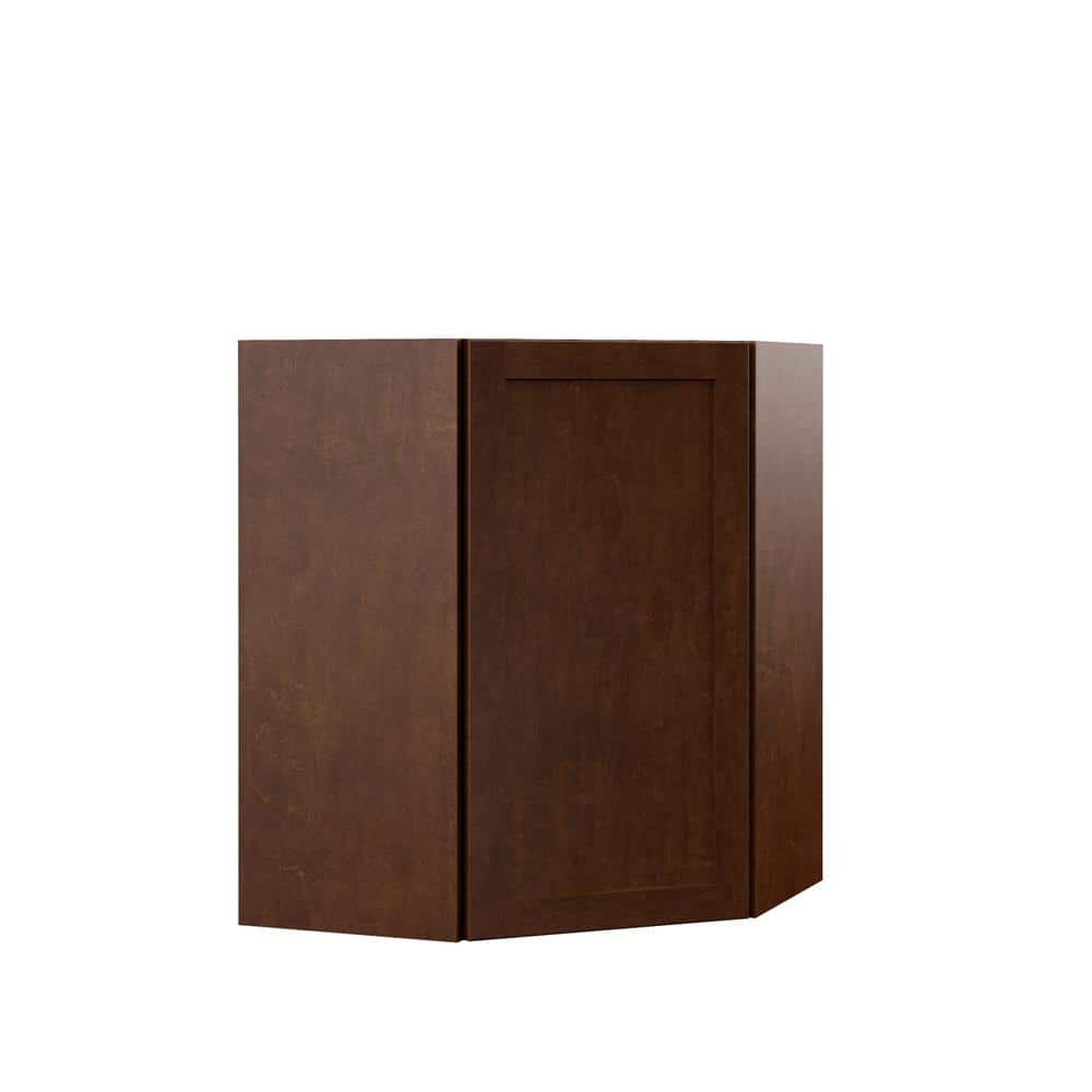 Designer Series Soleste Assembled 24x30x12.25 in. Diagonal Corner Wall Kitchen Cabinet in Spice price history on PriceWatchPro