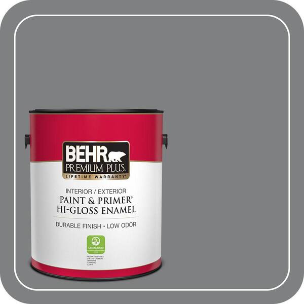 BEHR PREMIUM PLUS 1 gal. #T12-10 Game Over Hi-Gloss Enamel Interior/Exterior Paint & Primer