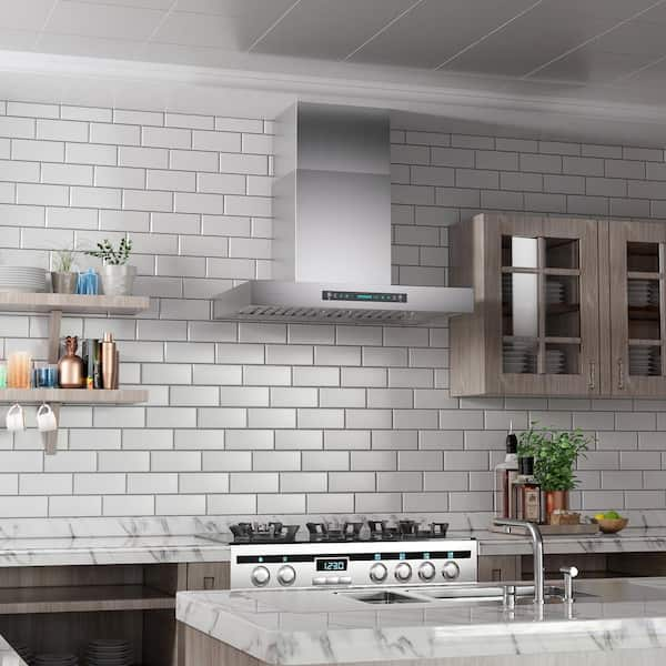 iKTCH 30-in 900-CFM Ducted Stainless Steel Wall-Mounted Range Hood with  Charcoal Filter in the Wall-Mounted Range Hoods department at