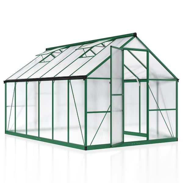 VIWAT 8 ft. W x 12 ft. D Metal Outdoor Storage Shed with Lockable Door Windows and Vents (96 sq. ft.)