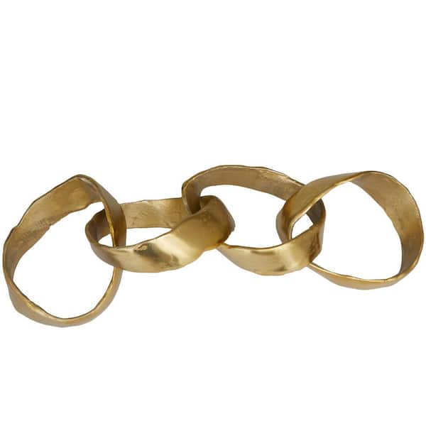 Novogratz 8 in. x 4 in. Gold Aluminum Chain Sculpture