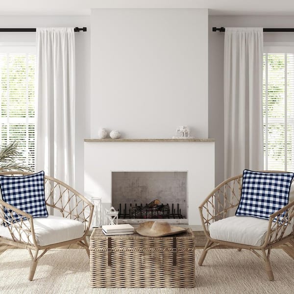 Buffalo Check Navy Woven 18 in. x 18 in. Throw Pillow Covers (Set of 2)
