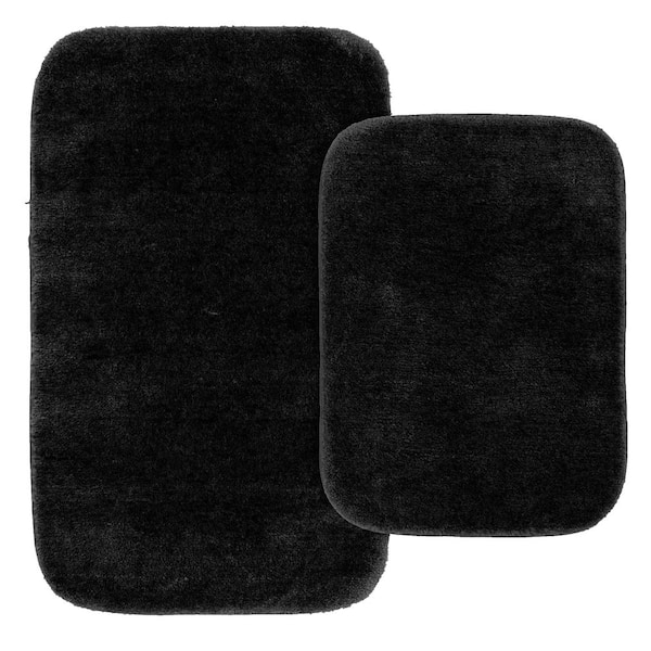 Garland Rug Traditional Black 2 Piece, Black Bathroom Rugs