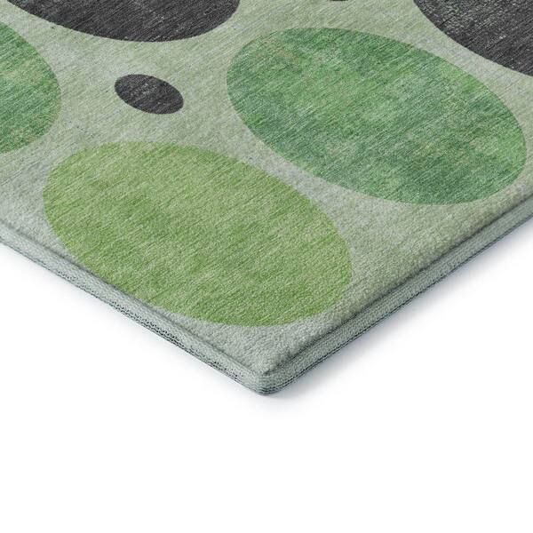 Mayfield Premium Machine Washable Abstract AMF1949 Green 10 ft. x 14 ft. Area Rug