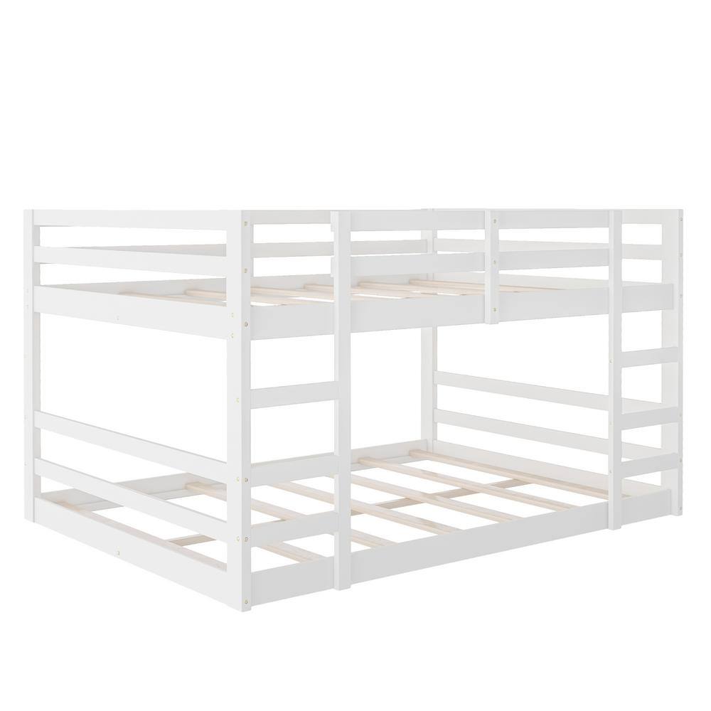 Full Over White Full Bunk Bed with Ladder