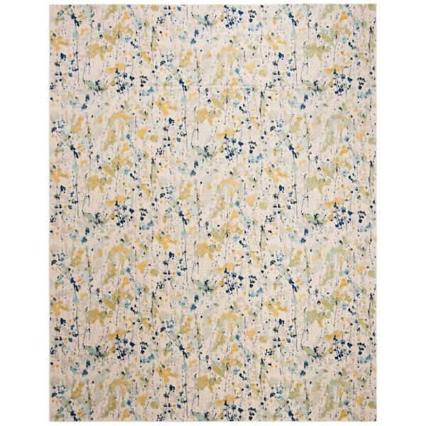 Evoke Ivory/Yellow 9 ft. x 12 ft. Abstract Area Rug