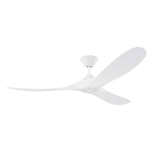 Maverick Coastal 60 in. Outdoor Wet Rated Matte White Ceiling Fan with White Blades, DC Motor