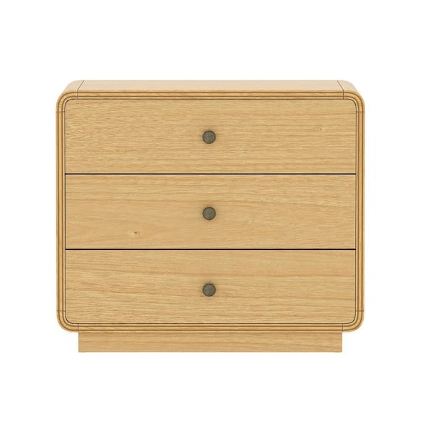 Manhattan Comfort Liora Contemporary Natural 3-Drawer 28 in. W