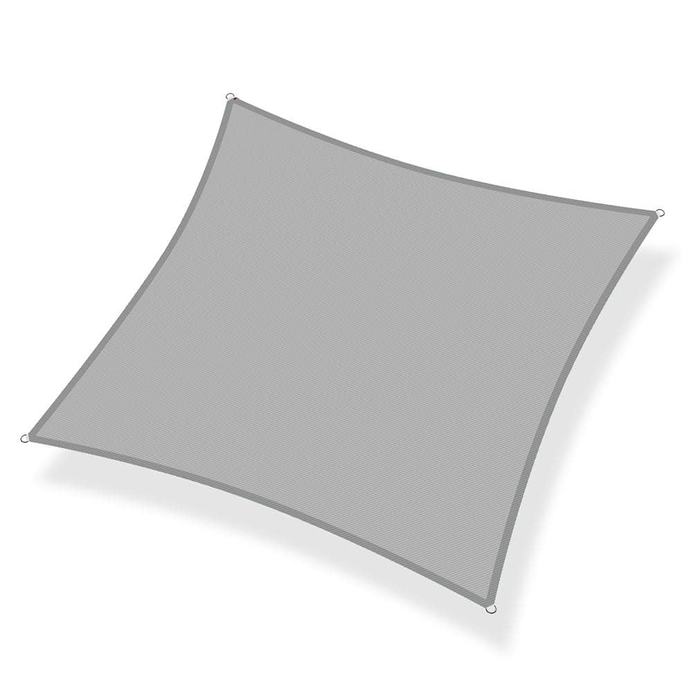 12 ft. x 12 ft. 185 GSM Light Gray Square Sun Shade Sail, for Patio