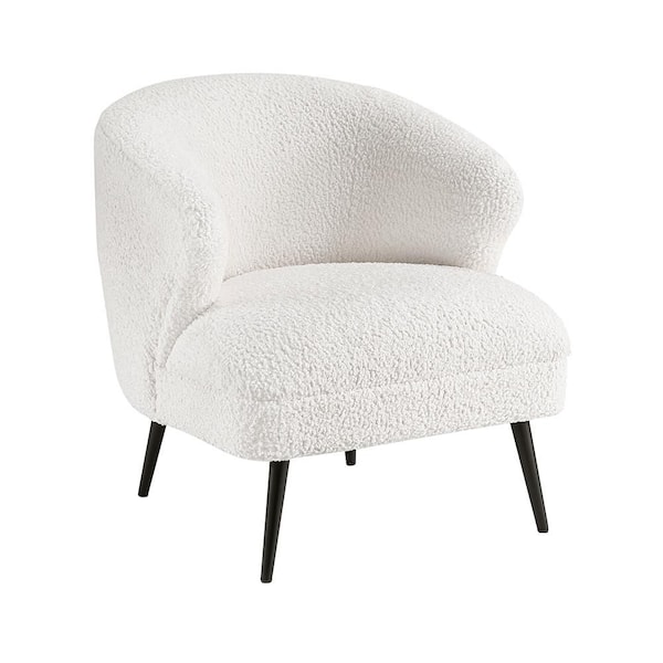 Cagle Beige Boucle Fabric Upholstery Metal Leg Accent Arm Chair