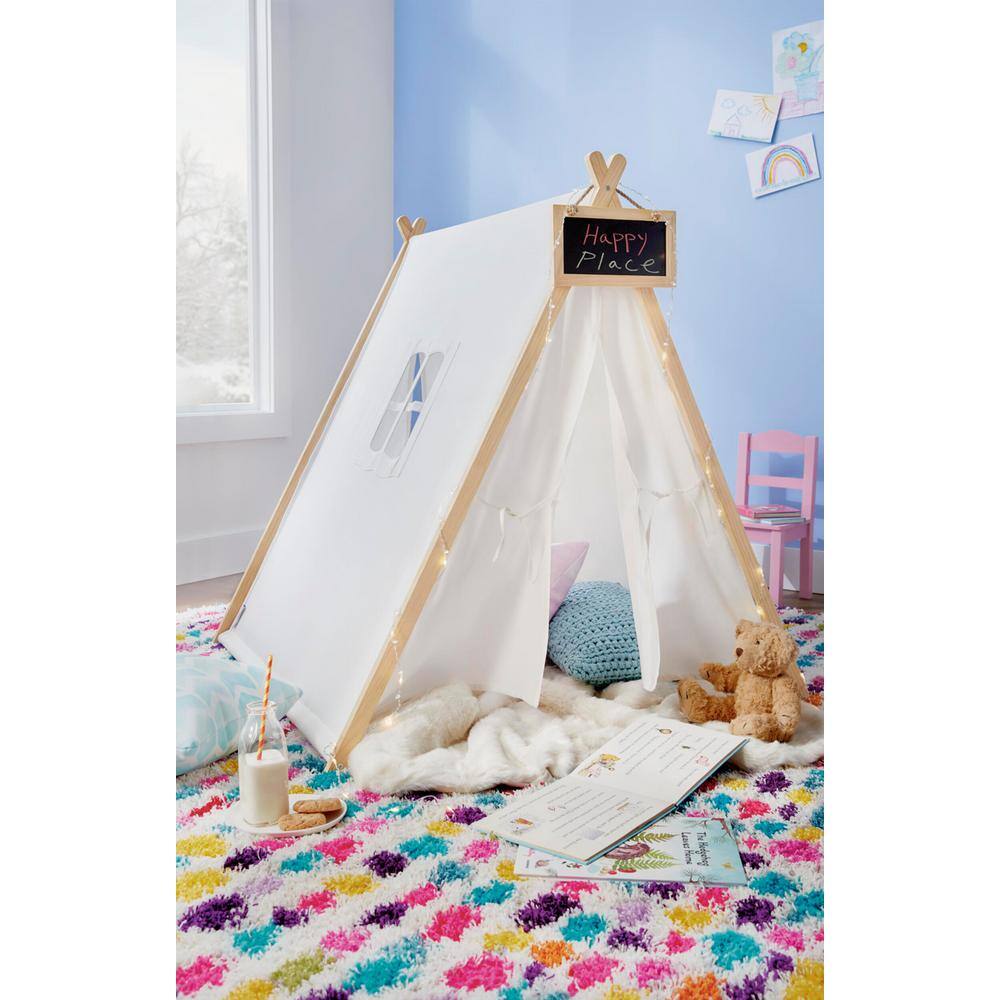 Sweedi Kids' Play Tent with Chalkboard in Organic Cotton and Pine