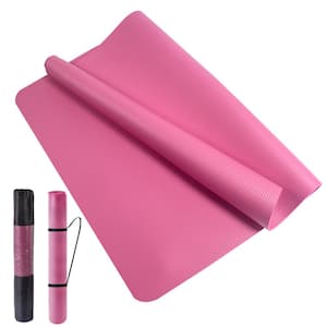 Pink High Density Large Yoga Mat 79 in. L x 52 in. W x 0.4 in. Pilates Exercise Mat Non Slip (28.5 sq. ft.)