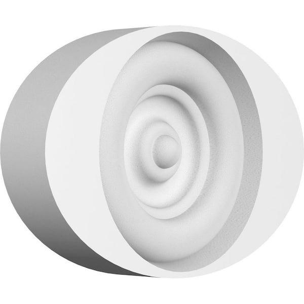 Ekena Millwork 3-in W x 2-in H x-1/2-in P Standard Dalton Bullseye Rosette with Square Edge (2-Pack)