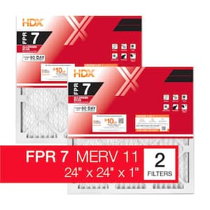 24 in. x 24 in. x 1 in. Allergen Plus Pleated Air Filter FPR 7, MERV 11 (2-Pack)