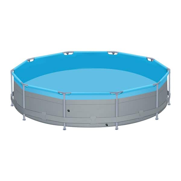 Tidoin 12 Ft. X 12 Ft. Round 23 In. Pool Depth Metal Framed Ground 