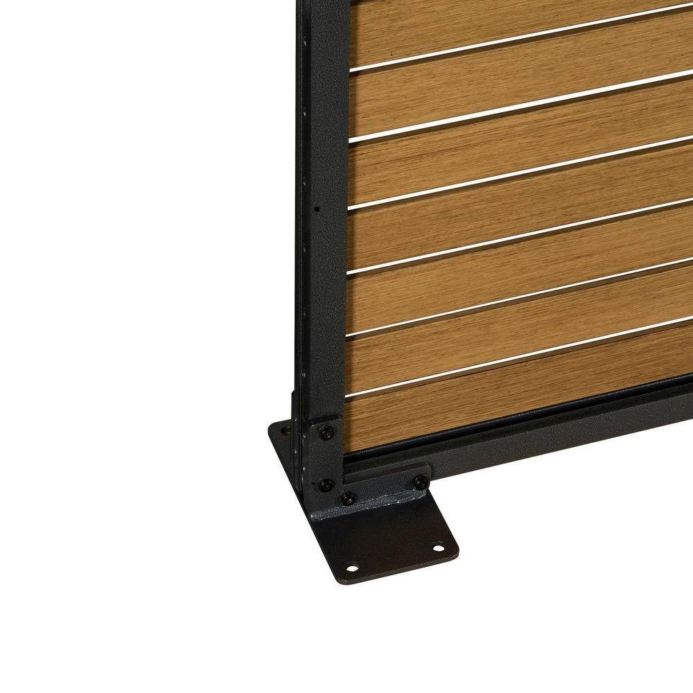 Privadesa 4 x 6 ft. Aluminum Privacy Screen with Wood Effect Finish