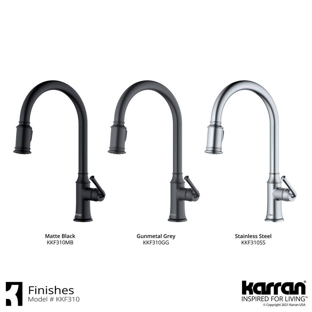 Auburn Stainless Steel Single Handle Pull Down Kitchen Faucet