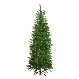 7.5 ft. Pre-Lit White River Fir Artificial Pencil Christmas Tree - Clear Lights