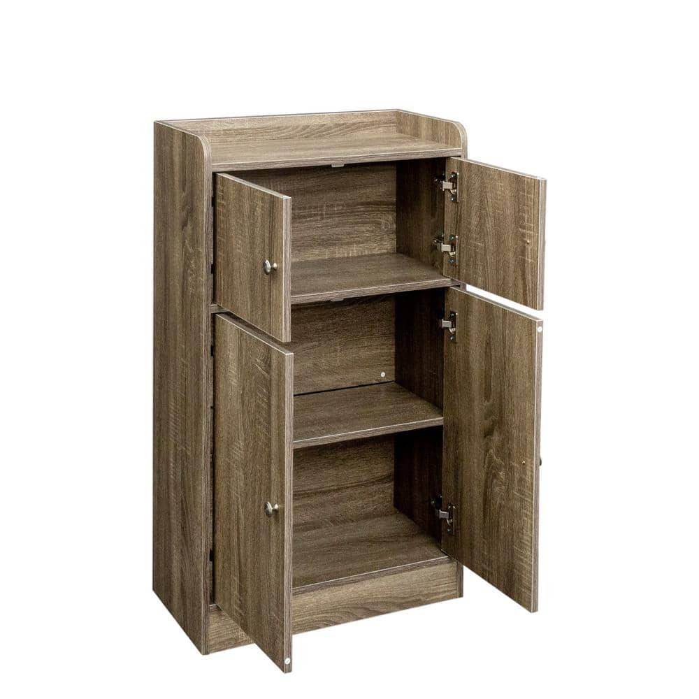 23.6 in. W x 10.6 in. D x 39.3 in. H in Dark Oak Wood Ready to Assemble ...